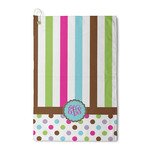 Stripes & Dots Waffle Weave Golf Towel (Personalized)