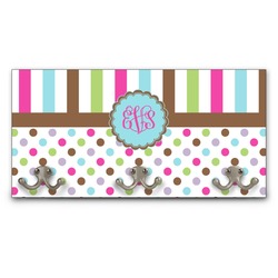Stripes & Dots Wall Mounted Coat Rack (Personalized)