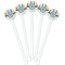 Stripes & Dots White Plastic 5.5" Stir Stick - Fan View