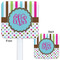 Stripes & Dots White Plastic Stir Stick - Double Sided - Approval