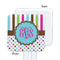 Stripes & Dots White Plastic Stir Stick - Single Sided - Square - Approval