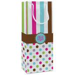 Stripes & Dots Wine Gift Bags - Gloss (Personalized)