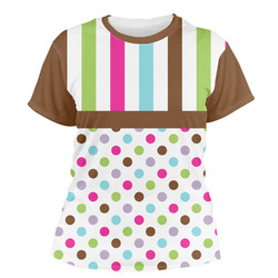 Stripes & Dots Women's Crew T-Shirt - Medium