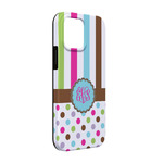 Stripes & Dots iPhone Case - Rubber Lined - iPhone 13 (Personalized)