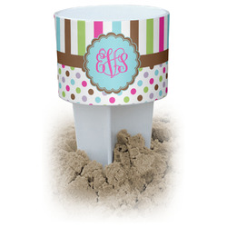 Stripes & Dots White Beach Spiker Drink Holder (Personalized)