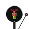 Robot Black Plastic 5.5" Stir Stick - Round - Closeup