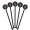 Robot Black Plastic 5.5" Stir Stick - Round - Fan View