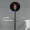 Robot Black Plastic 5.5" Stir Stick - Round - Main