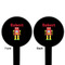 Robot Black Plastic 6" Food Pick - Round - Double Sided - Front & Back