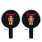 Robot Black Plastic 7" Stir Stick - Double Sided - Round - Front & Back