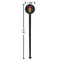 Robot Black Plastic 7" Stir Stick - Round - Dimensions