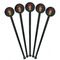 Robot Black Plastic 7" Stir Stick - Round - Fan View