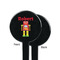 Robot Black Plastic 7" Stir Stick - Single Sided - Round - Front & Back