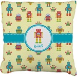 Robot Faux-Linen Throw Pillow 20" (Personalized)