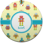 Robot Round Ceramic Ornament w/ Name or Text