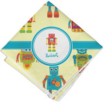 Robot Cloth Cocktail Napkin - Single w/ Name or Text