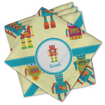 Robot Cloth Cocktail Napkins - Set of 4 w/ Name or Text