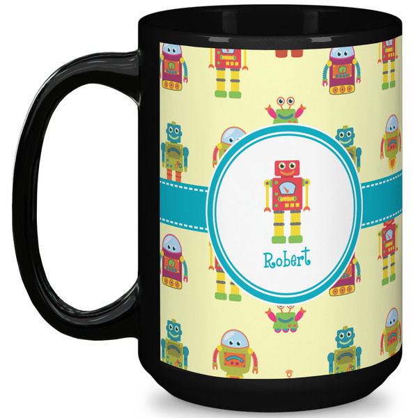 Custom Robot 15 Oz Coffee Mug - Black (Personalized)