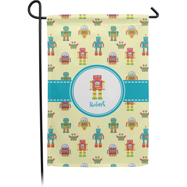 Custom Robot Small Garden Flag - Double Sided w/ Name or Text