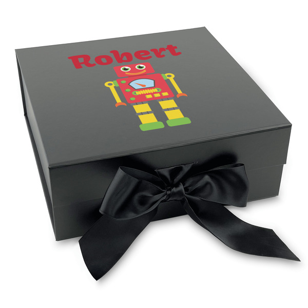 Custom Robot Gift Box with Magnetic Lid - Black (Personalized)