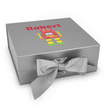 Robot Gift Box with Magnetic Lid - Silver (Personalized)