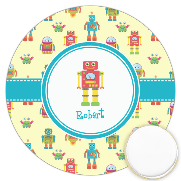 Custom Robot Printed Cookie Topper - 3.25" (Personalized)