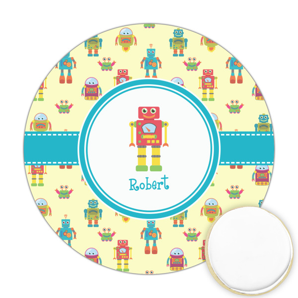 Custom Robot Printed Cookie Topper - Round (Personalized)