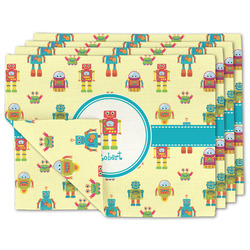 Robot Linen Placemat w/ Name or Text
