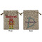 Robot Medium Burlap Gift Bag - Front and Back