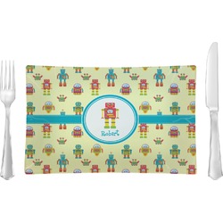 Robot Glass Rectangular Lunch / Dinner Plate (Personalized)