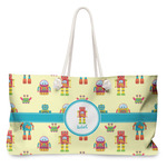 Robot Large Tote Bag with Rope Handles (Personalized)