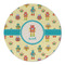 Robot Round Linen Placemats - FRONT (Double Sided)