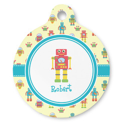 Robot Round Pet ID Tag - Large (Personalized)