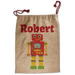 Robot Santa Sack - Front (Personalized)