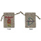 Robot Small Burlap Gift Bag - Front and Back