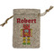 Robot Small Burlap Gift Bag - Front