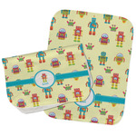 Robot Burp Cloths - Fleece - Set of 2 w/ Name or Text