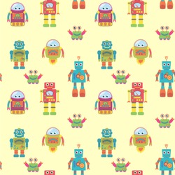 Robot Wallpaper & Surface Covering (Peel & Stick 24"x 24" Sample)