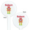 Robot White Plastic 5.5" Stir Stick - Double Sided - Round - Front & Back