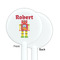 Robot White Plastic 5.5" Stir Stick - Single Sided - Round - Front & Back