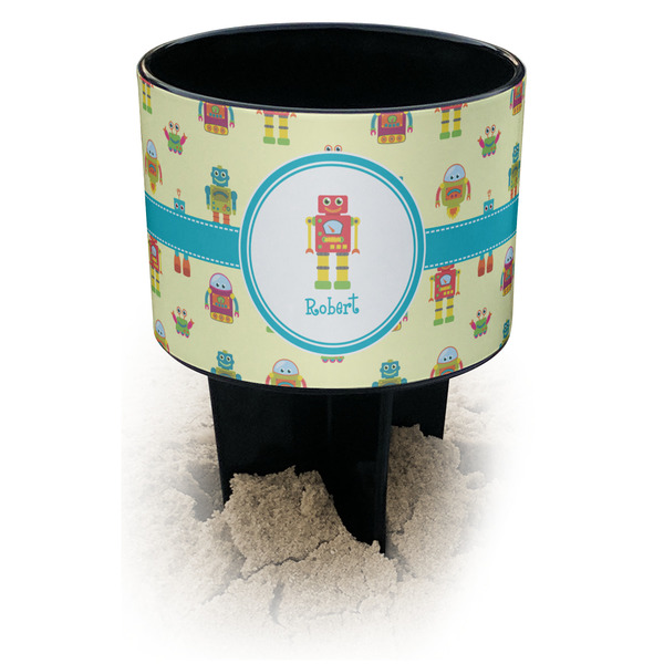 Custom Robot Black Beach Spiker Drink Holder (Personalized)