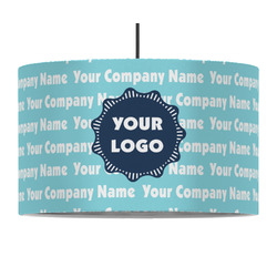Logo & Company Name 12" Drum Pendant Lamp - Fabric