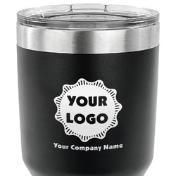 Logo & Company Name 30 oz Stainless Steel Tumbler - Black - Single-Sided