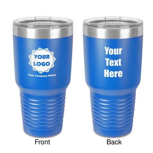 Custom Logo & Company Name 30 oz Stainless Steel Tumbler - Royal Blue - Double-Sided