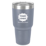 Logo & Company Name 30 oz Stainless Steel Tumbler - Grey - Single-Sided