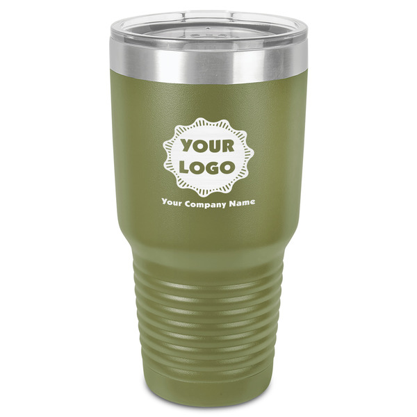 Custom Logo & Company Name 30 oz Stainless Steel Tumbler - Olive - Single-Sided