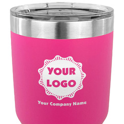 Logo & Company Name 30 oz Stainless Steel Tumbler - Pink - Double-Sided