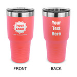 Logo & Company Name 30 oz Stainless Steel Tumbler - Coral - Double-Sided