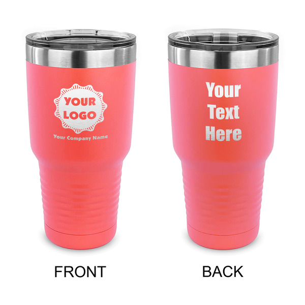 Custom Logo & Company Name 30 oz Stainless Steel Tumbler - Coral - Double-Sided