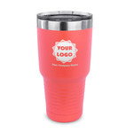 Logo & Company Name 30 oz Stainless Steel Tumbler - Coral - Single-Sided